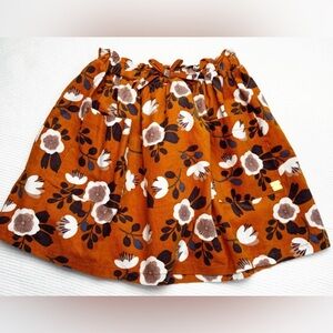 Deux par deux corduroy floral skirt with front pockets flouncy twirly